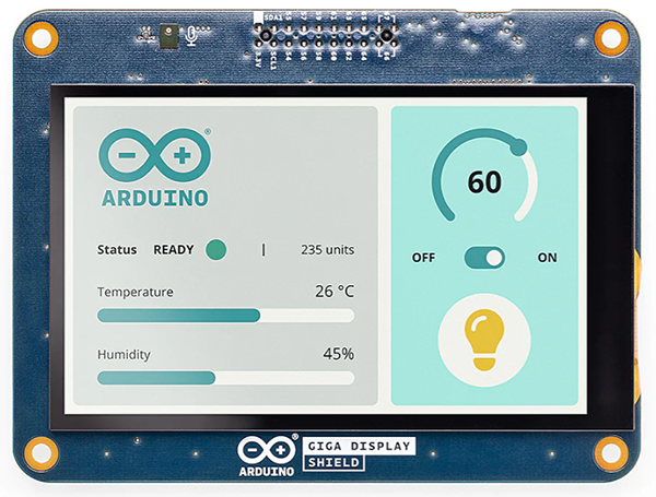 Technische Zeichnung - Arduino Giga-Display-Shield-Bündel